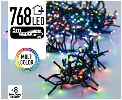 Clusterverlichting 768 LED 5.5m multicolor