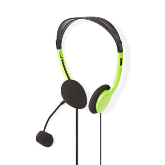 Nedis CHST100GN Pc-headset On-ear 2x 3,5 Mm Connectoren 2,0 M Groen