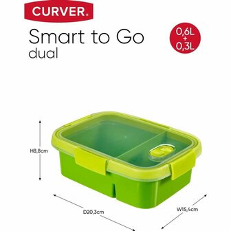 Curver Smart To Go Duo Lunchbox 0,6+0,3L