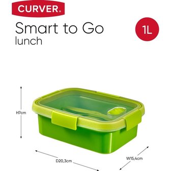 Curver Smart To Go Lunchbox 1L + Bestekset