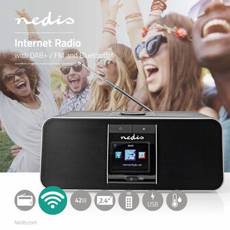 Nedis RDIN5005BK Internetradio 42 W Dab+ Fm Bluetooth&reg; Afstandsbediening Zwart/zilver