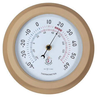 NeXtime NE-4302BR Buitenthermometer 22CM Metaal Bruine Lily