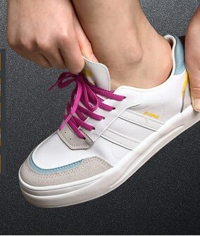 Elastische Platte Schoenveters Sneakers 100cm - Wit