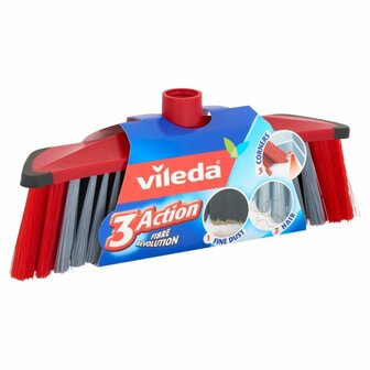 Vileda 3Action Bezem Binnen Rood/Grijs