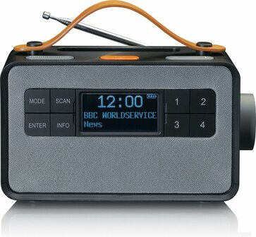 Lenco PDR-065BK Draagbare DAB Radio/FM, DAB+/Bluetooth en AUX EASY-functie voor eenvoudige Bediening Zwart