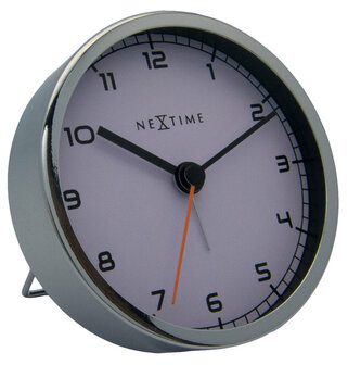 NeXtime NE-5194WI Wekker 9 X 9 X 7.5 Cm, Metaal, Wit, &#039;Company Alarm&#039;