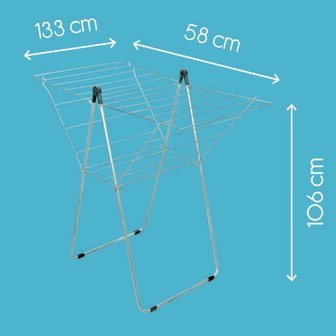 Tomado-Metaltex Vento 25 Droogrek 133x109x58 cm Zilver 25m Drooglengte