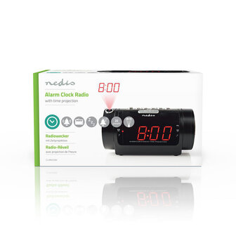 Nedis CLAR005BK Digitale Wekkerradio Met Display Led Van 0,9&quot; Fm Dubbel Alarm Sluimeren