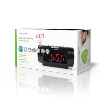 Nedis CLAR005BK Digitale Wekkerradio Met Display Led Van 0,9&quot; Fm Dubbel Alarm Sluimeren