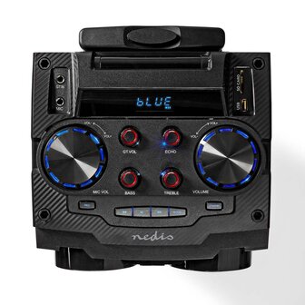 Nedis SPPT800BK Bluetooth&reg; Party Speaker Maximale Batterijduur: 6.5 Uur 120 W Handgreep Feestverlichting Equalizer Zwart