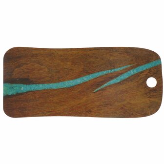 Cheforward Serveerplank 53x20 cm Turquoise/Kersenhout-Look