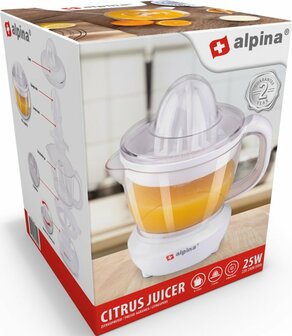 Alpina Citruspers 0,7 Liter 2 Perskegels 2 Draairichtingen 25 Watt Wit