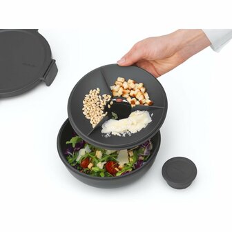 Brabantia Make &amp; Take Salade Lunchkom 1.3L Donkergrijs