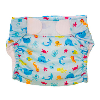 Freds Swim Academy Wasbare Zwemluier Zeedieren Maat 2 9-16 kg Blauw