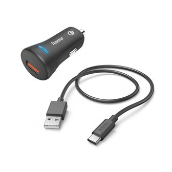 Hama Auto-Snellader met Oplaadkabel USB-C Zwart