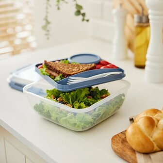 Rotho Salad To Go Lunchbox 1.7L Horizon Blauw