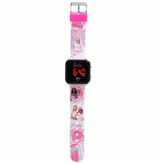 Barbie LED Horloge Roze