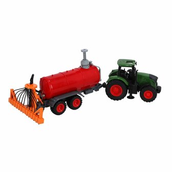 Kids Globe Farming Tractor met Giertank Groen/Rood