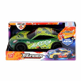 Speed Crazy Racer Thunder Raceauto 20 cm + Licht en Geluid Assorti