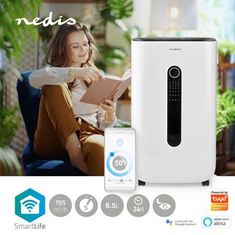 Nedis DEHU20WTW Smartlife Luchtontvochtiger 20 L/dag Regelbare Hygrostaat 195 M&sup3;/h