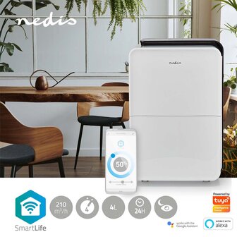 Nedis DEHU30WTW Smartlife Luchtontvochtiger 30 L/dag Regelbare Hygrostaat 210 M&sup3;/h