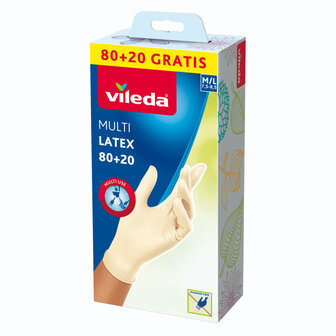 Vileda Natural Latex Handschoenen M/L 100 Stuks