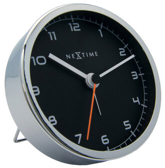 NeXtime NE-5194ZW Wekker 9 X 9 X 7.5 Cm, Metaal, Zwart, &#039;Company Alarm&#039;