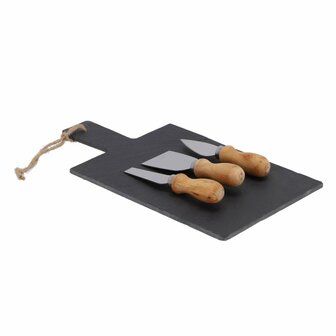 Excellent Houseware Leistenen Kaasplank met 3 Kaasmesjes