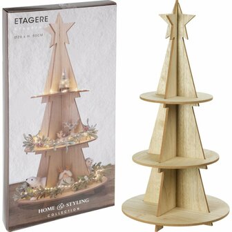 Etagere Houten Kerstboom 29x60 cm