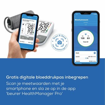 Beurer BM53 Bloeddrukmeter met AFIB Detectie Wit/Grijs