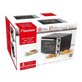 Bestron AOV20 Grill-Bakoven 1300W RVS/Zwart