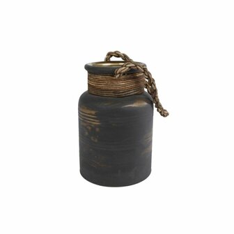 Vaas Ralf W/leathercord L Bruin Glas 14x14x20cm