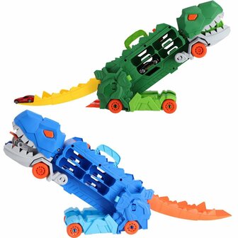 Transporter Dino + 2 Die-Cast Voertuigen Assorti