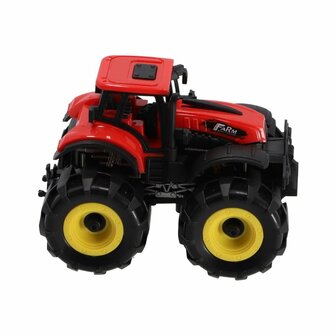 Tractor 15 cm + Licht en Geluid Rood/Zwart