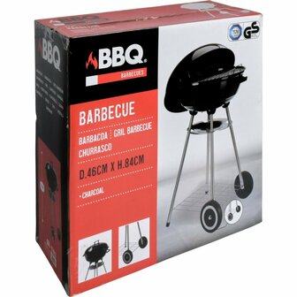 Kogelgrill Houtskoolbarbecue op Wielen 46 cm Zwart