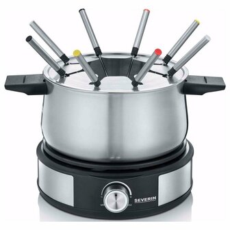 Severin FO2471 Fondue-Cr&ecirc;pe Combi RVS/Zwart