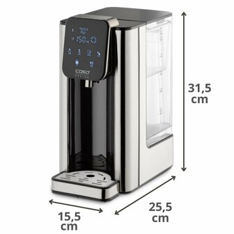 Caso HW660 Heetwaterdispenser 2.7L 2600W RVS/Zwart