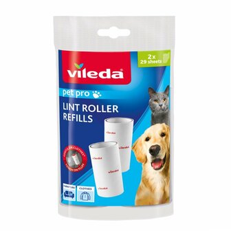 Vileda Pet Pro Vervanging Kleefborstel 2 Rollen 58 Sheets