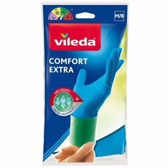 Vileda Handschoenen Comfort Extra Werkhandschoenen M Latex/Blauw