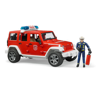 Bruder 2528 Wrangler Rubicon Brandweer Jeep + Figuur