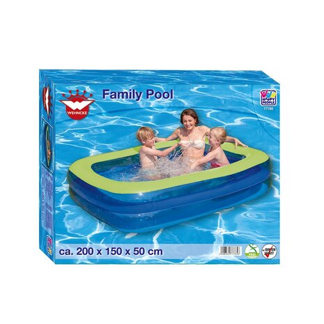 Wehncke Family Opblaas Zwembad 200x150x50 cm Blauw/Groen