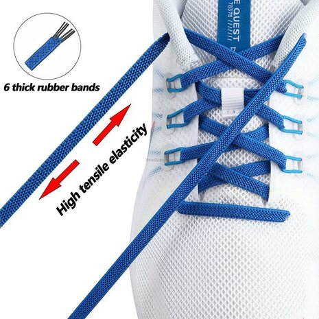 Elastische Platte Schoenveters Sneakers 100cm - Blauw