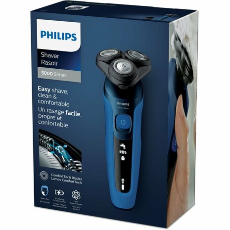 Philips S5466/17 Shaver Series 5000 Wet & Dry Elektrisch Scheerapparaat Zwart/Blauw