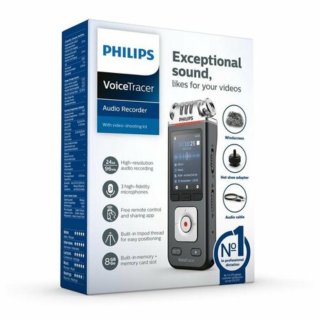 Philips DVT7110 VoiceTracer Audiorecorder Antraciet/Chroom