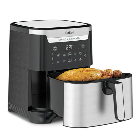 Tefal EY801D XXL 2in1 Heteluchtfriteuse 6.5L 1650W Zwart/RVS