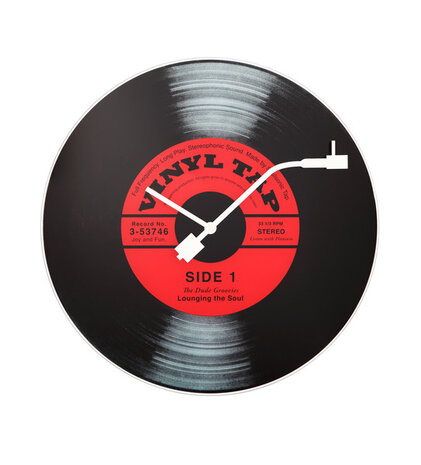 NeXtime NE-8141 Wandklok Dia. 43 Cm, Glas, 'Vinyl Tap'