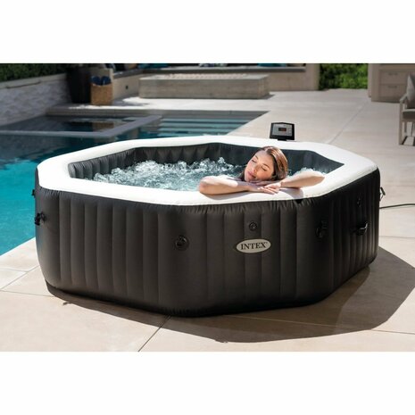 Intex 28462NL PureSpa Jet & Bubble DeLuxe Jacuzzi 6-Persoons Set met Zoutwatersysteem 218/168x71cm