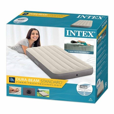 Intex 64101 Single-High Luchtbed 99x191x25 cm Grijs