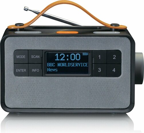 Lenco PDR-065BK Draagbare DAB Radio/FM, DAB+/Bluetooth en AUX EASY-functie voor eenvoudige Bediening Zwart