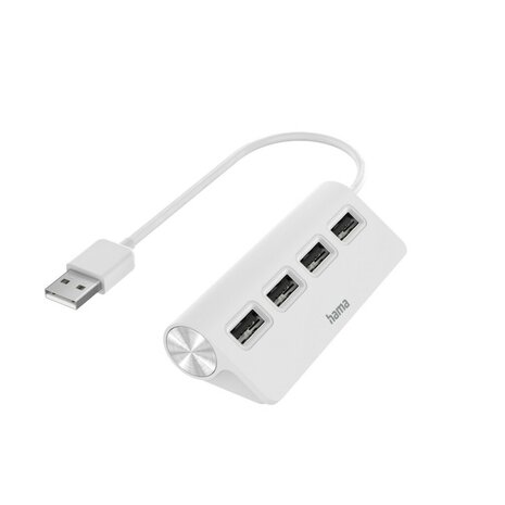 Hama USB-hub 4-poorts USB 2.0 480 Mbit/s Wit